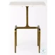 Preston White Marble And Gold Metal Accent Table