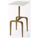 Preston White Marble And Gold Metal Accent Table