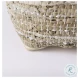 Aadhya Silver Leather And Cotton Pouf