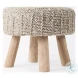 Bina Taupe Wool Stool