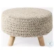 Bina Light Gray Wool Stool