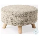 Bina Light Gray Wool Stool