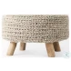 Bina Light Gray Wool Stool