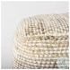 Ekani Beige Cotton Pouf