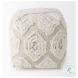 Ekanta Beige Patterned Cotton Pouf