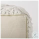 Ekanta Beige Patterned Cotton Pouf