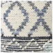 Eshana Cream Wool and Denim Patterned Pouf