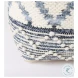 Eshana Cream Wool and Denim Patterned Pouf