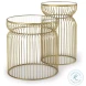 Shani Glass Top And Gold Metal Accent Table Set Of 2