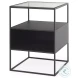 Samson Matte Black Metal And Glass Side Table