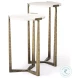 Atticus White Marble And Antiqued Gold Metal Nesting Accent Table Set Of 2