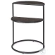 Arlo Dark Brown Wood And Black Metal Occasional Table Set Of 2