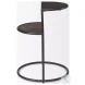 Arlo Dark Brown Wood And Black Metal Occasional Table Set Of 2