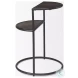 Arlo Dark Brown Wood And Black Metal Occasional Table Set Of 2