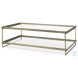 Trey Glass And Gold Metal Rectangular Coffee Table