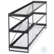 Trey Glass And Black Metal Console Table