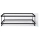 Trey Glass And Black Metal Rectangular Coffee Table
