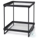 Trey Glass And Black Metal Square Accent Table