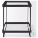 Trey Glass And Black Metal Square Accent Table