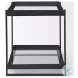 Trey Glass And Black Metal Square Accent Table