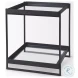 Trey Glass And Black Metal Square Accent Table