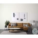 Larkin White Marble And Black Metal Oval Coffee Table with Brown Wood Shelf 