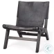 Elodie Black Leather Accent Chair