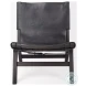 Elodie Black Leather Accent Chair