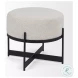 Amelia Cream Boucle And Black Metal Pouf