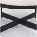 Amelia Cream Boucle And Black Metal Pouf