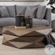 Arreto Medium Brown Hexagonal Hinged Storage Large Coffee Table