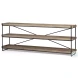 Trey Medium Brown Solid Wood And Black Metal Console Table