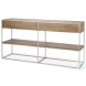 Morris Brown Wood And Silver Metal Console Table