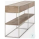 Morris Brown Wood And Silver Metal Console Table