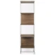 Morris Brown Wood And Silver Metal 4 Shelf Shelving Unit