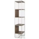 Morris Brown Wood And Silver Metal 4 Shelf Shelving Unit