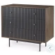 Grace Medium Brown Wood And Black Metal 3 Drawer Accent Cabinet