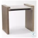 Athens White Marble And Light Brown Wood Accent Table