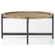 Marquisa Light Brown Wood And Black Metal Small Coffee Table