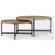 Marquisa Light Brown Wood And Black Metal Small Coffee Table