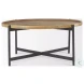 Marquisa Light Brown Wood And Black Metal Large Coffee Table