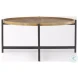Marquisa Light Brown Wood And Black Metal Large Coffee Table