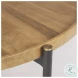 Marquisa Light Brown Wood And Black Metal Large Coffee Table