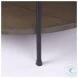 Larkin White Marble And Black Metal Round Coffee Table with Dark Brown Wood Shelf 