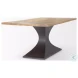 Maxton Light Brown Wood And Dark Gunmetal Iron Rectangular Dining Table