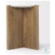 Bianca White Marble And Light Brown Wood Accent Table