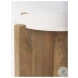 Bianca White Marble And Light Brown Wood Accent Table
