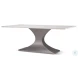 Maxton White Marble And Gunmetal Rectangular Dining Table