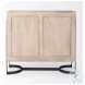 Rivien Brown Solid Wood And Black Metal 2 Door Accent Cabinet
