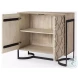 Rivien Brown Solid Wood And Black Metal 2 Door Accent Cabinet